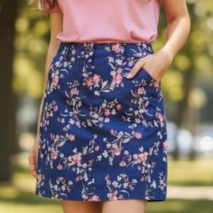 St.John's Bay Navy Floral Print Skort